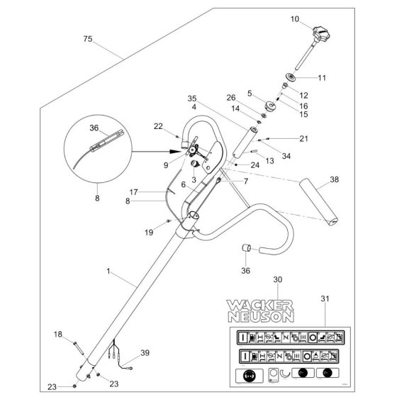 Handle Assembly for Wacker Trowel
