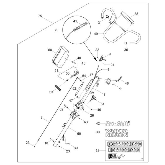 Handle Assembly for Wacker CT36-X