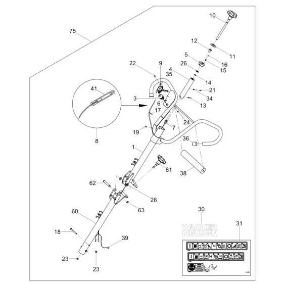Handle Assembly for Wacker CT36-X