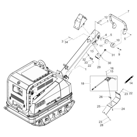 Handle Assembly for Wacker DPU100/70