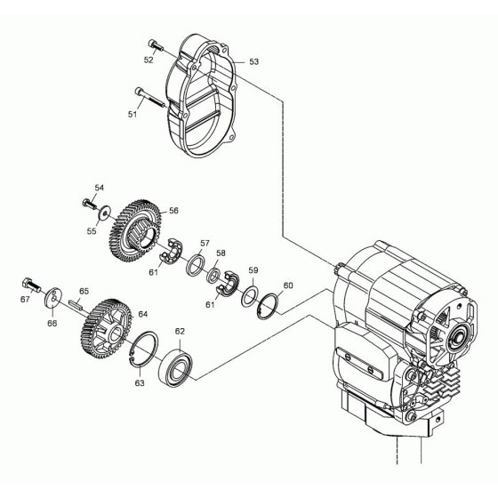 Gearbox Assembly for Wacker EH 23/115