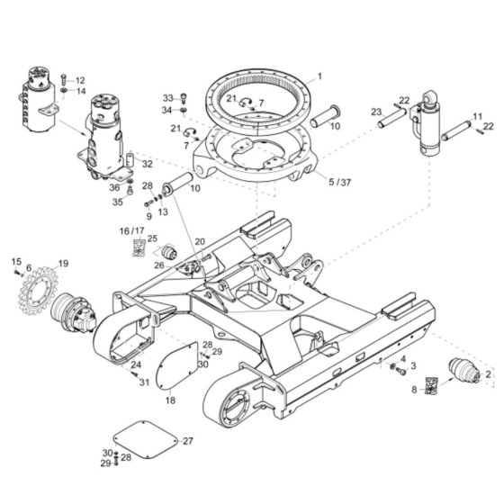 Track Laying Gear Assembly