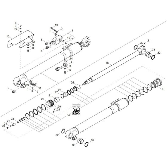 Dipper Arm Cylinder Assembly