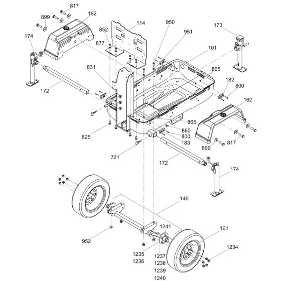 Front Jack Assembly for Wacker