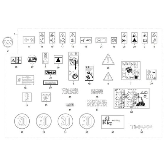 Wacker TH522 Decals