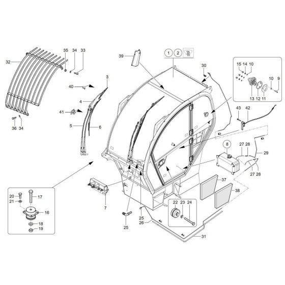 Cabin Assembly for Wacker TH730
