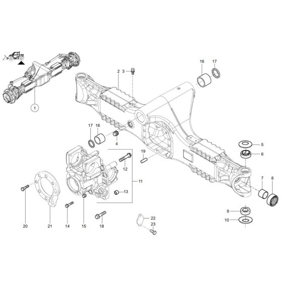 Axle Tube Rear Assembly