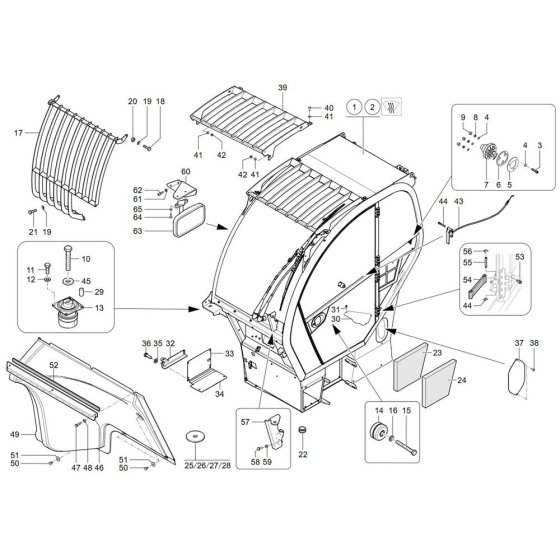 Cabin Assembly for Wacker TH744