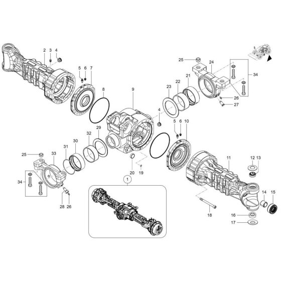Axle Tube Rear Assembly