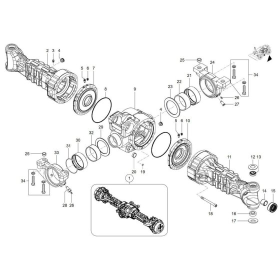 Axle Tube Rear Assembly
