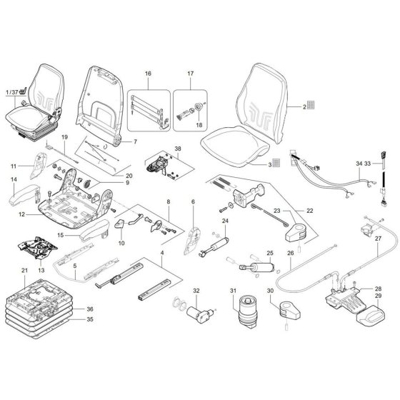 Seat Assembly for Wacker TH942