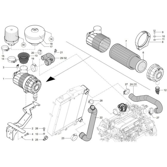 Air Cleaner for Wacker TH955