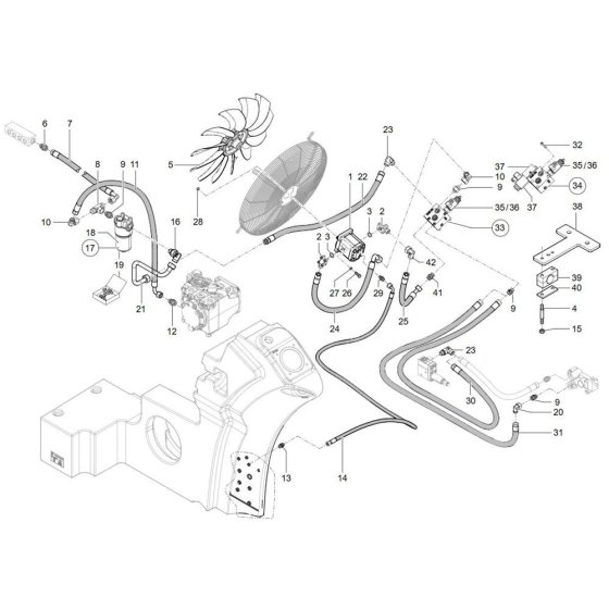 Fan Drive Assembly for Wacker TH955