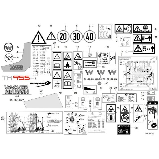 Wacker TH955 Decals