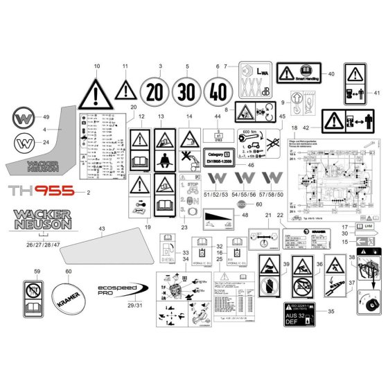 Wacker TH955 Decals