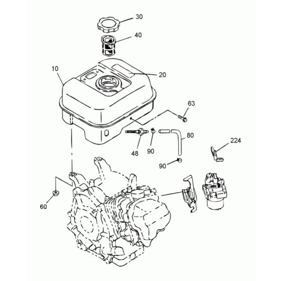 Fuel Tank Assembly for Wacker WM 170