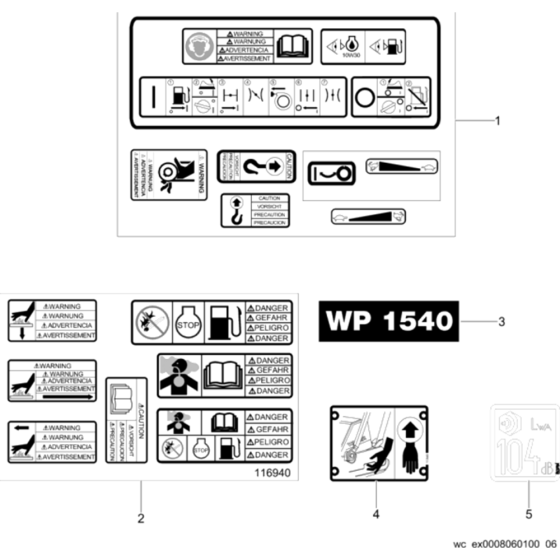 Labels Assembly for Wacker WP1540A