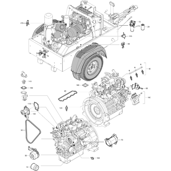 Engine Parts for Atlas Copco XAS 48 Kd
