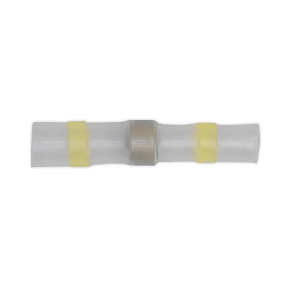 Heat Shrink Butt Connector Solder Terminal 12-10 AWG Yellow Pack of 25 Sealey Part No. YTSSB25