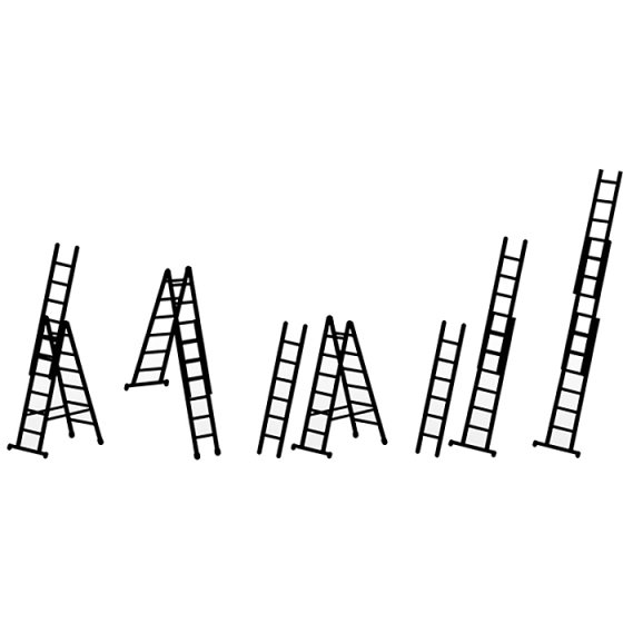 Skymaster Industrial Combination Ladder 3-Part 3 x 14 Rungs by Zarges - 41524