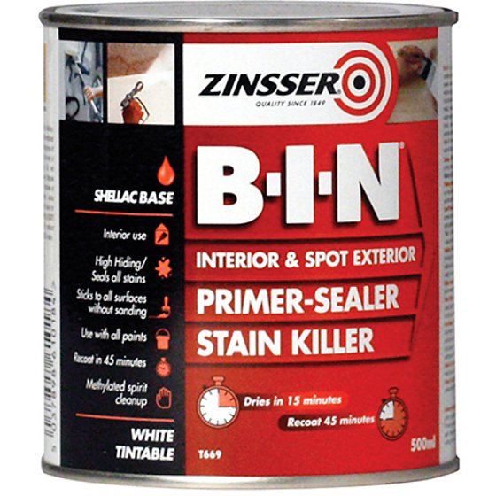 B.I.N Primer / Sealer Stain Killer Paint 500ml by Zinsser - ZN7020001E1