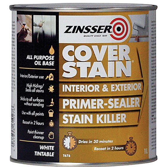 Cover Stain Primer / Finish Paint 1 Litre by Zinsser - ZN7080001D1