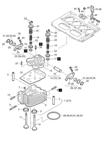Cylinder Head Assembly for Hatz 2L40