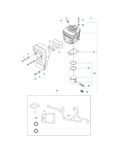 Cylinder, Piston, Muffler Assembly