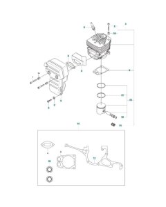 Cylinder, Piston, Muffler Assembly
